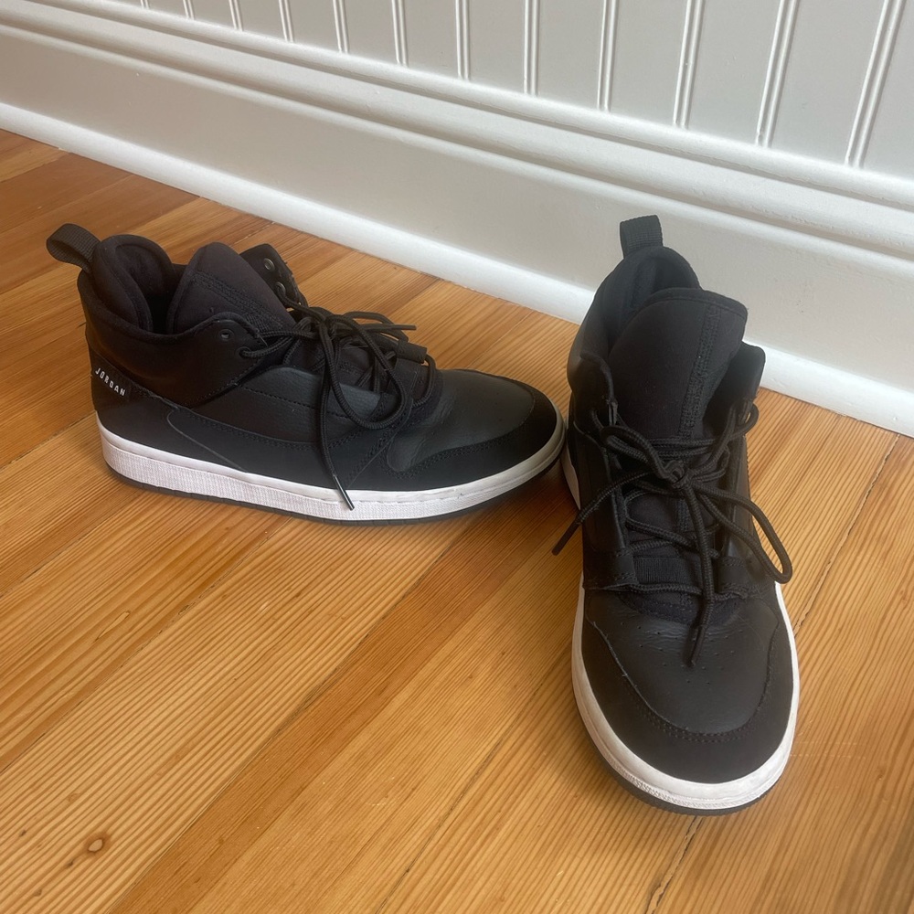Air Jordan’s (Nike) - black high tops - youth size 6.5 (fits a women’s 8)